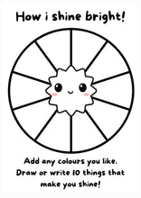 Load image into Gallery viewer, FREE How i shine bright coloring in printable activity