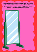 Load image into Gallery viewer, Self love bubble notes on mirror FREE PRINTABLE Digital product