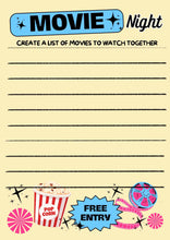 Load image into Gallery viewer, DIY Movie night activity vouchers FREE Printables