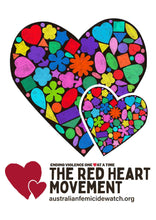 Load image into Gallery viewer, Red heart movement by Sherele Moody FREE PRINTABLE colouring in sheet Digital download