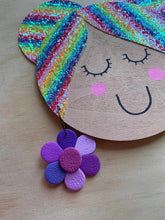 Load image into Gallery viewer, RAINBOW flower earrings polymer clay