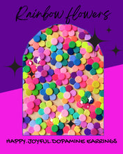 Load image into Gallery viewer, RAINBOW flower earrings polymer clay