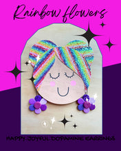 Load image into Gallery viewer, RAINBOW flower earrings polymer clay