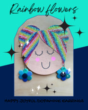 Load image into Gallery viewer, RAINBOW flower earrings polymer clay