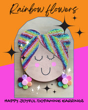 Load image into Gallery viewer, RAINBOW flower earrings polymer clay