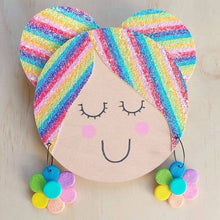 Load image into Gallery viewer, RAINBOW flower earrings polymer clay