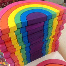 Load image into Gallery viewer, Blank raw pine wooden rainbow handmade toy