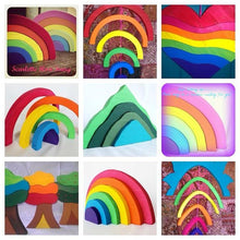 Load image into Gallery viewer, Blank raw pine wooden rainbow handmade toy