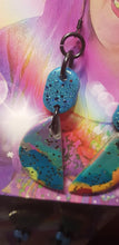 Load image into Gallery viewer, Turquoise swirl handmade polymer clay earrings