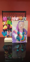 Load image into Gallery viewer, Turquoise swirl handmade polymer clay earrings