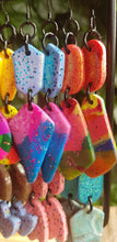 Load image into Gallery viewer, Fairy kisses & glitter polymer clay handmade earrings