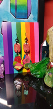 Load image into Gallery viewer, Peach glitter polymer clay handmade earrings