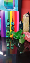 Load image into Gallery viewer, SALE $10!!! Green dream rainbow handmade polymer clay earrings