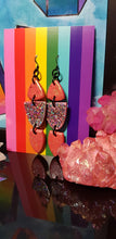 Load image into Gallery viewer, Coral glitter polymer clay earrings