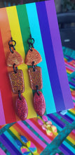 Load image into Gallery viewer, Firecracker handmade glitter polymer clay earrings
