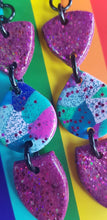 Load image into Gallery viewer, SALE $10!!!! Floral flair handmade glitter polymer clay earrings