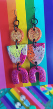 Load image into Gallery viewer, Fairy bread & rainbows handmade polymer clay earrings