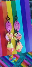 Load image into Gallery viewer, Sherbert delight glitter polymer clay earrings