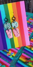 Load image into Gallery viewer, Minty mint handmade glitter polymer clay earrings