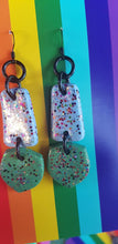Load image into Gallery viewer, Eucalyptus leaves handmade glitter polymer clay earrings