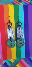 Load image into Gallery viewer, Eucalyptus leaves handmade glitter polymer clay earrings