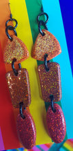 Load image into Gallery viewer, Firecracker handmade glitter polymer clay earrings