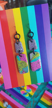 Load image into Gallery viewer, Marble & glitter handmade polymer clay earrings