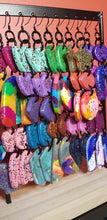 Load image into Gallery viewer, Wisteria petals rainbow glitter polymer clay earrings