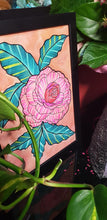 Load image into Gallery viewer, Light pink camelia flower Australian floral tattoo inspired artwork