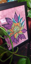 Load image into Gallery viewer, Earthy tones of green peony Australian floral tattoo inspired artwork