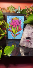 Load image into Gallery viewer, Magenta protea Australian floral tattoo inspired artwork