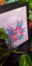 Load image into Gallery viewer, Pink peony flower Australian floral tattoo inspired artwork