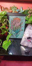 Load image into Gallery viewer, Earthy protea flower Australian floral tattoo inspired artwork