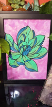 Load image into Gallery viewer, Lime green magnolia flower Australian floral tattoo inspired artwork