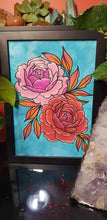 Load image into Gallery viewer, Red & pink peony flower Australian floral tattoo inspired artwork