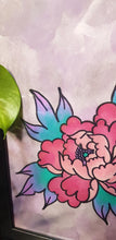 Load image into Gallery viewer, Pink peony flower Australian floral tattoo inspired artwork