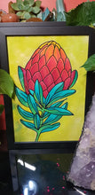 Load image into Gallery viewer, Sunset protea Australian floral tattoo inspired artwork