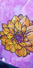 Load image into Gallery viewer, Golden dahlia Australian floral tattoo inspired artwork