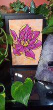 Load image into Gallery viewer, Yellow & magenta magnolia flower Australian floral tattoo inspired artwork