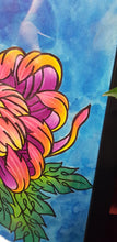 Load image into Gallery viewer, Sunset crysanthemum flower Australian floral tattoo inspired artwork