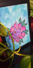 Load image into Gallery viewer, Lilac & pink peony Australian floral tattoo inspired artwork
