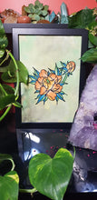Load image into Gallery viewer, Orange peony flower Australian floral tattoo inspired artwork