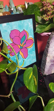 Load image into Gallery viewer, Magenta & golden orange magnolia flower Australian floral tattoo inspired artwork