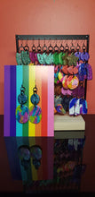 Load image into Gallery viewer, Purple swirls handmade glitter polymer clay earrings