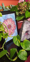 Load image into Gallery viewer, Red & pink gerbra flower Australian floral tattoo inspired artwork