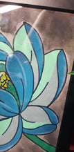 Load image into Gallery viewer, Turquoise lotus flower Australian floral tattoo inspired artwork