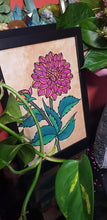 Load image into Gallery viewer, Red Dahlia flower Australian floral tattoo inspired artwork