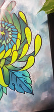 Load image into Gallery viewer, Green crysanthemum flower Australian floral tattoo inspired artwork
