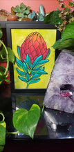 Load image into Gallery viewer, Sunset protea Australian floral tattoo inspired artwork