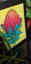 Load image into Gallery viewer, Sunset protea Australian floral tattoo inspired artwork